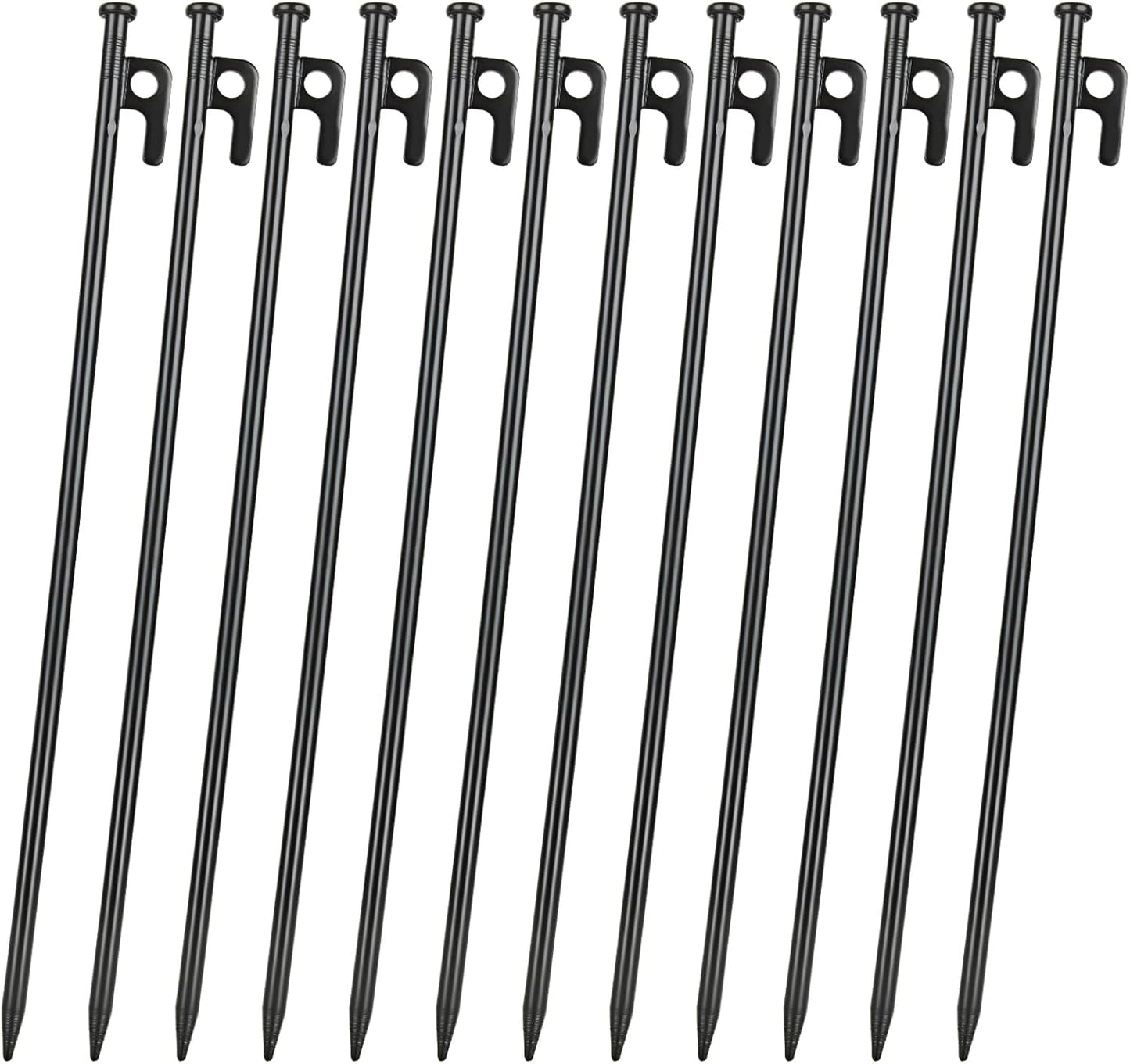 12 Estacas Metal 16pulg Exteriores Camping Senderismo