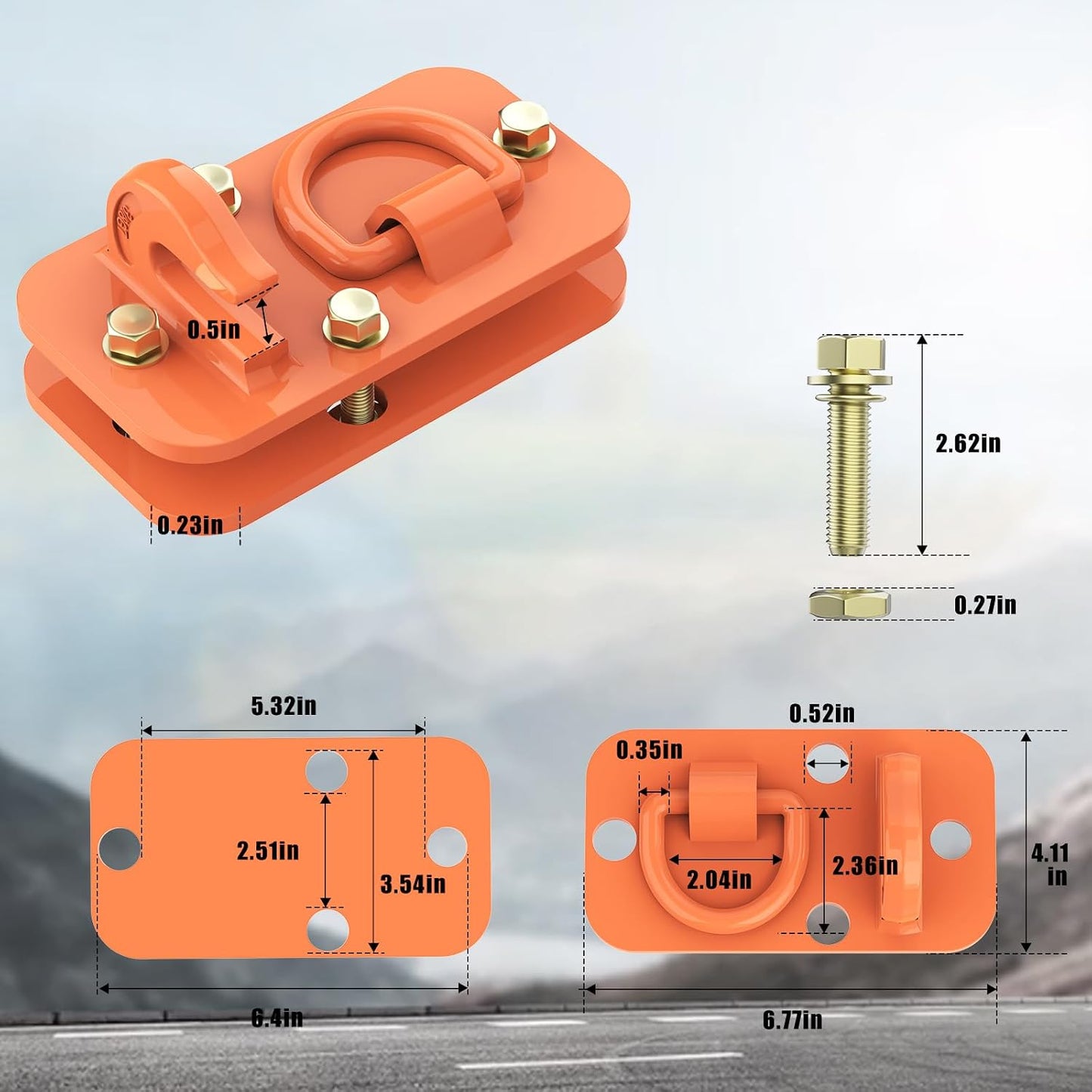 2 Ganchos Tractor 3/8" Acero Forjado Grado 70 15000lb