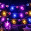 Guirnalda luces LED unicornio pompones para niños
