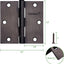 12 Bisagras Bronce Frotado 3.5x3.5pulg Madera Dormitorio