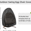 Funda silla colgante patio resistente UV impermeable negro