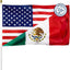 Bandera doble cara México EE.UU. 3x5ft para interiores