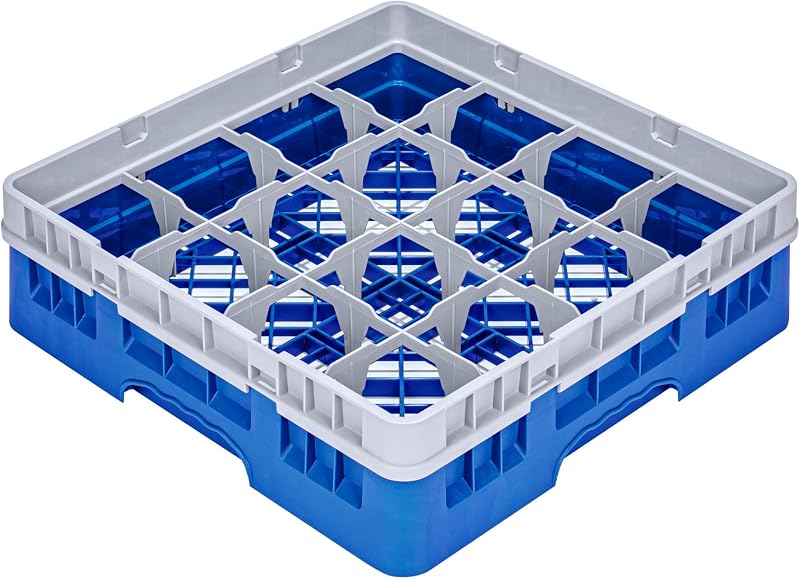 Estante cristal 16 compartimentos soporte vidrio azul