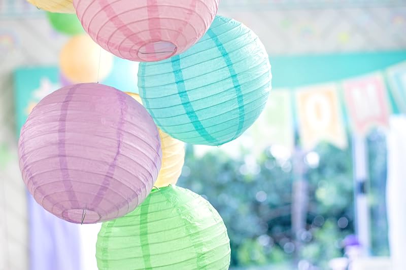 Faroles papel colgantes pastel 8 pulg