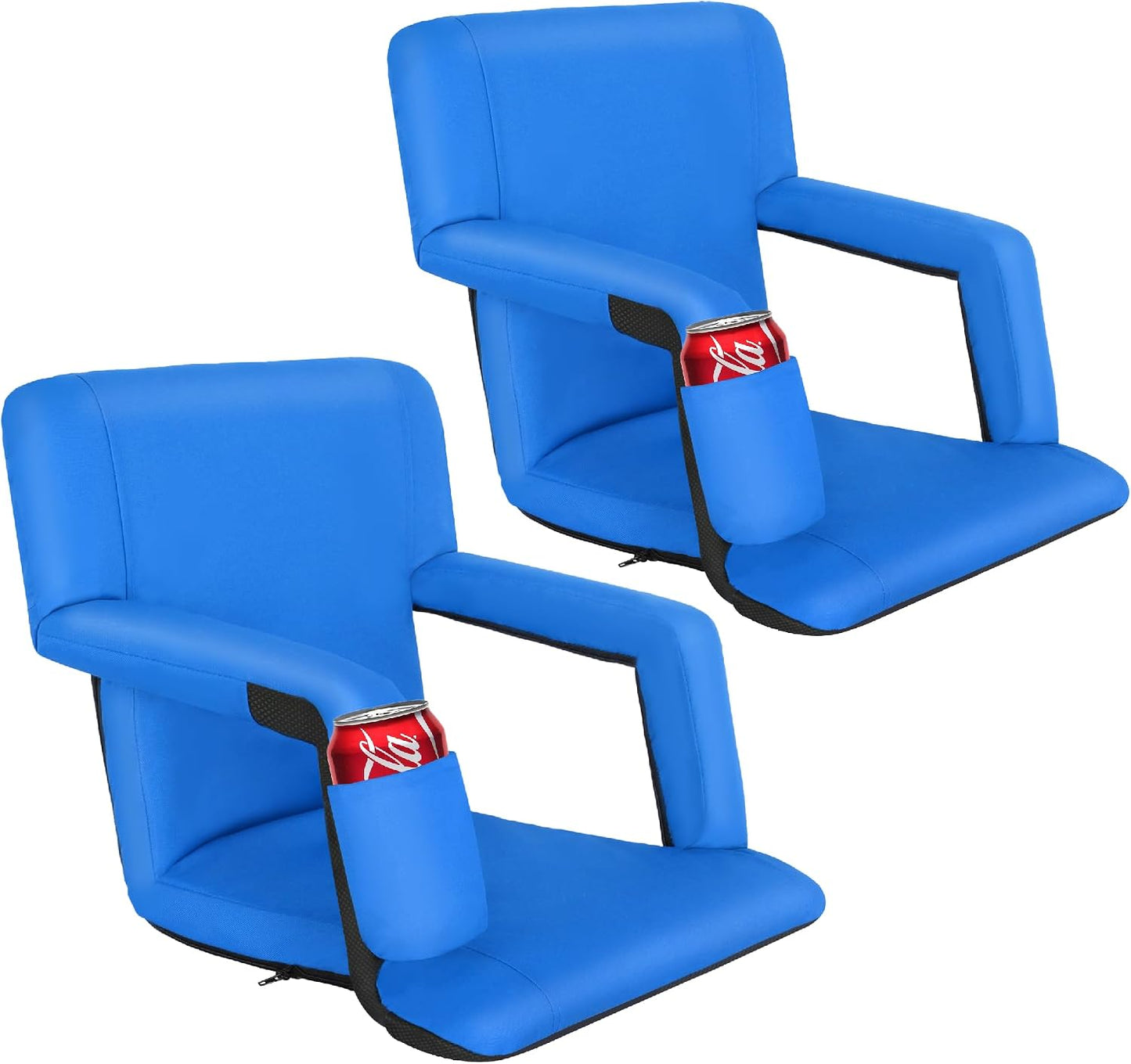 2 Sillas plegables estadio 21-25pulg acolchadas reclinables