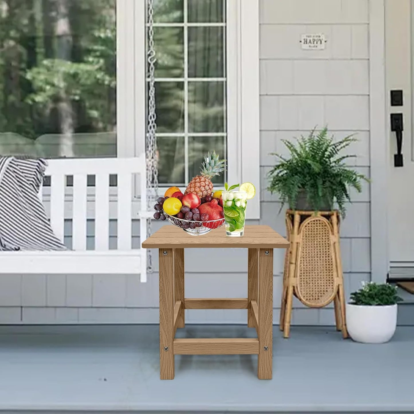 Mesa auxiliar exterior Adirondack resistente teca