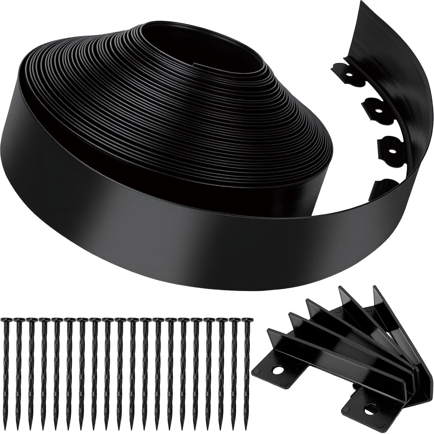 Borde jardín 4x100pulg negro 90 púas anclaje