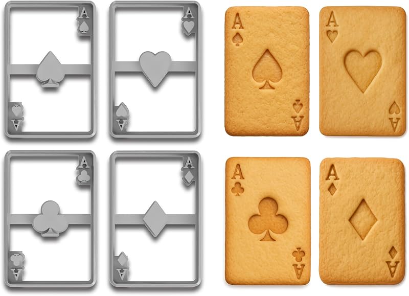 Juego 4 Pzas Cortadores Galletas Casino 4x2.6pulg