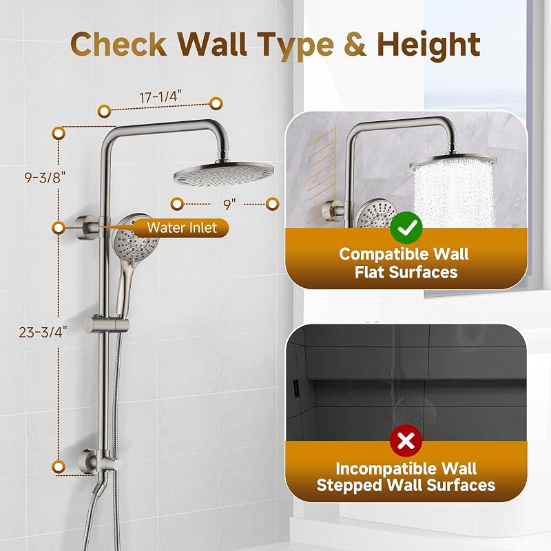 Sistema ducha lluvia cabezal de mano soporte ajustable