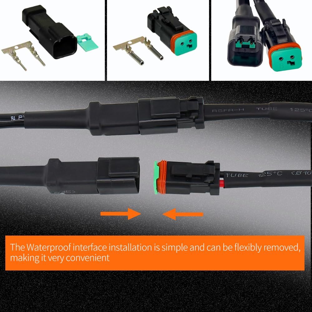 2 Set Conectores DT 2" 35.5" para Luces LED