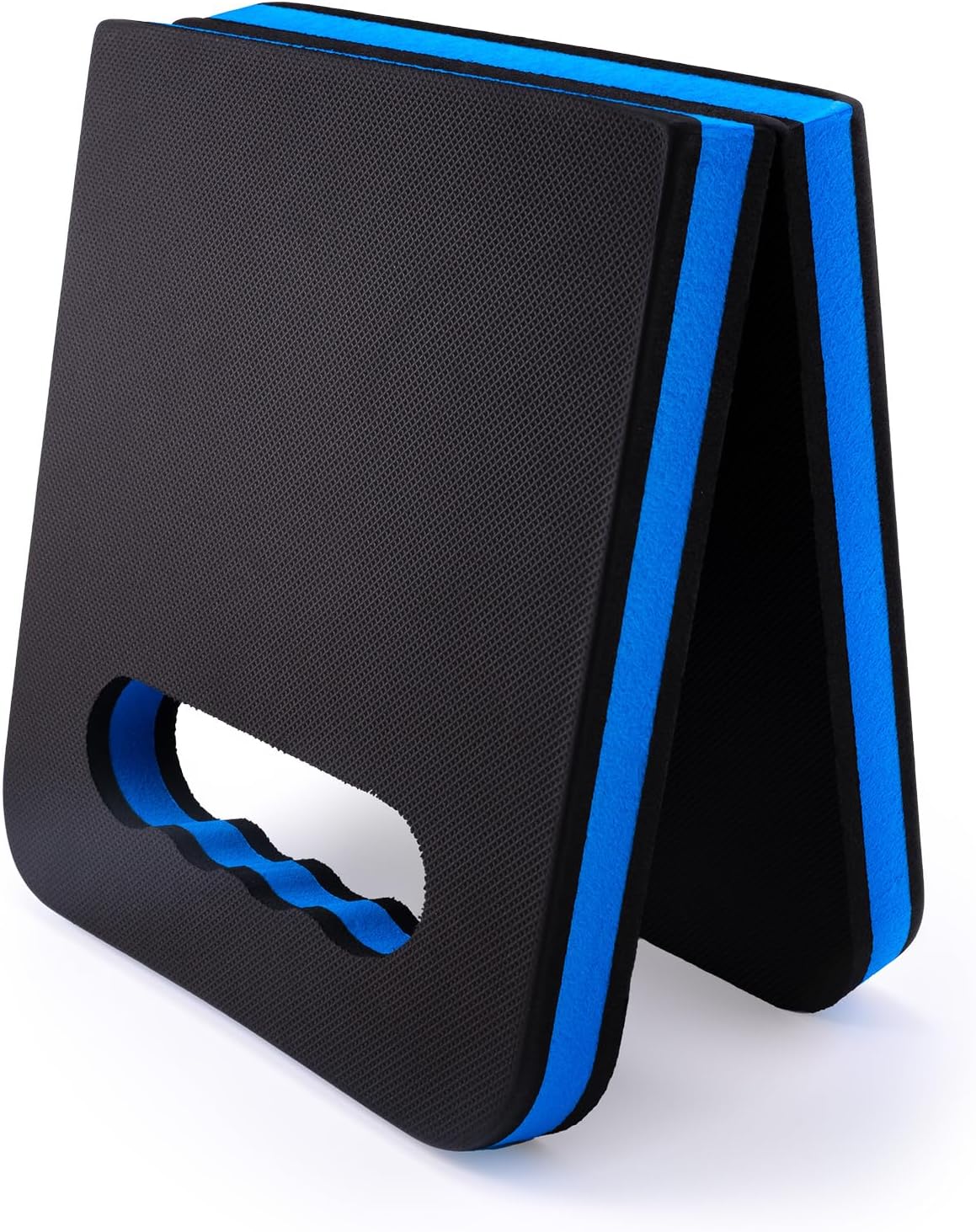 Rodillera espuma gruesa con asas 20x9" azul y negro