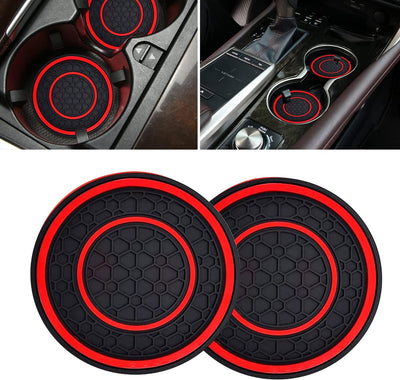 Posavasos auto 2.75pulg antideslizantes set 2 rojo