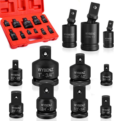 Set adaptadores impacto 1/4 1/2 3/8 3/4 enchufes giratorios