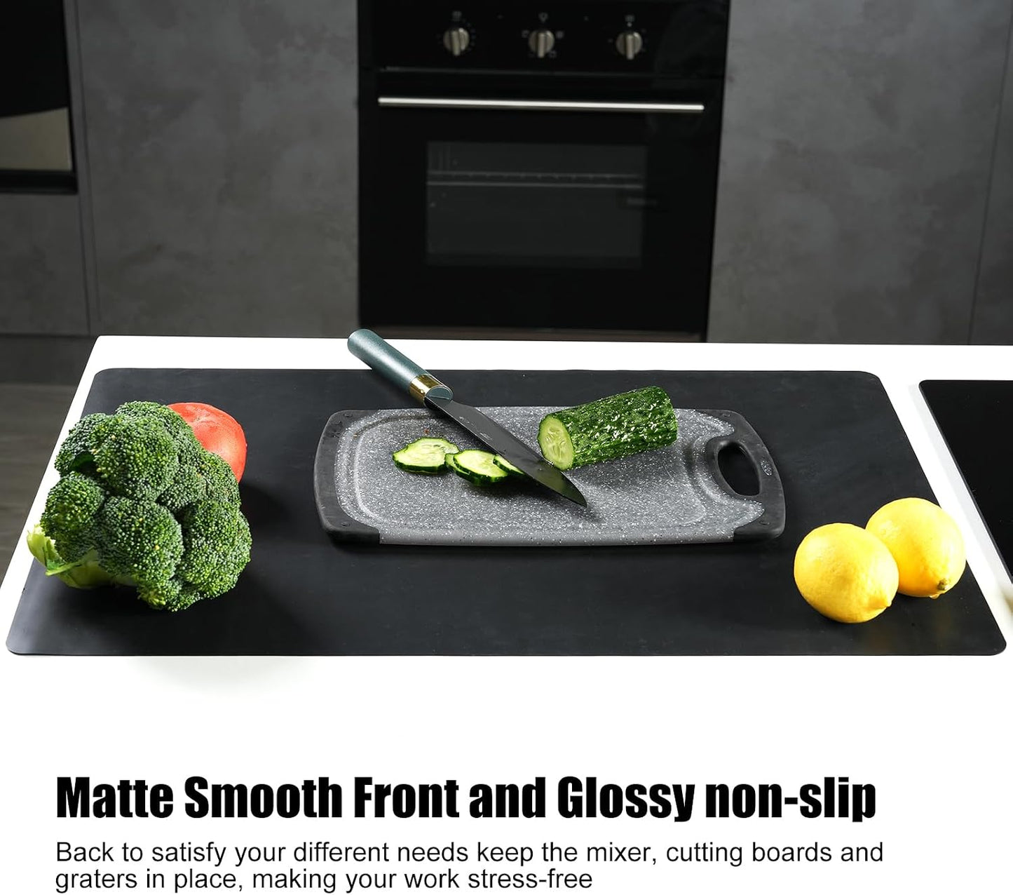 Tapete silicona encimera cocina antiderrap negro