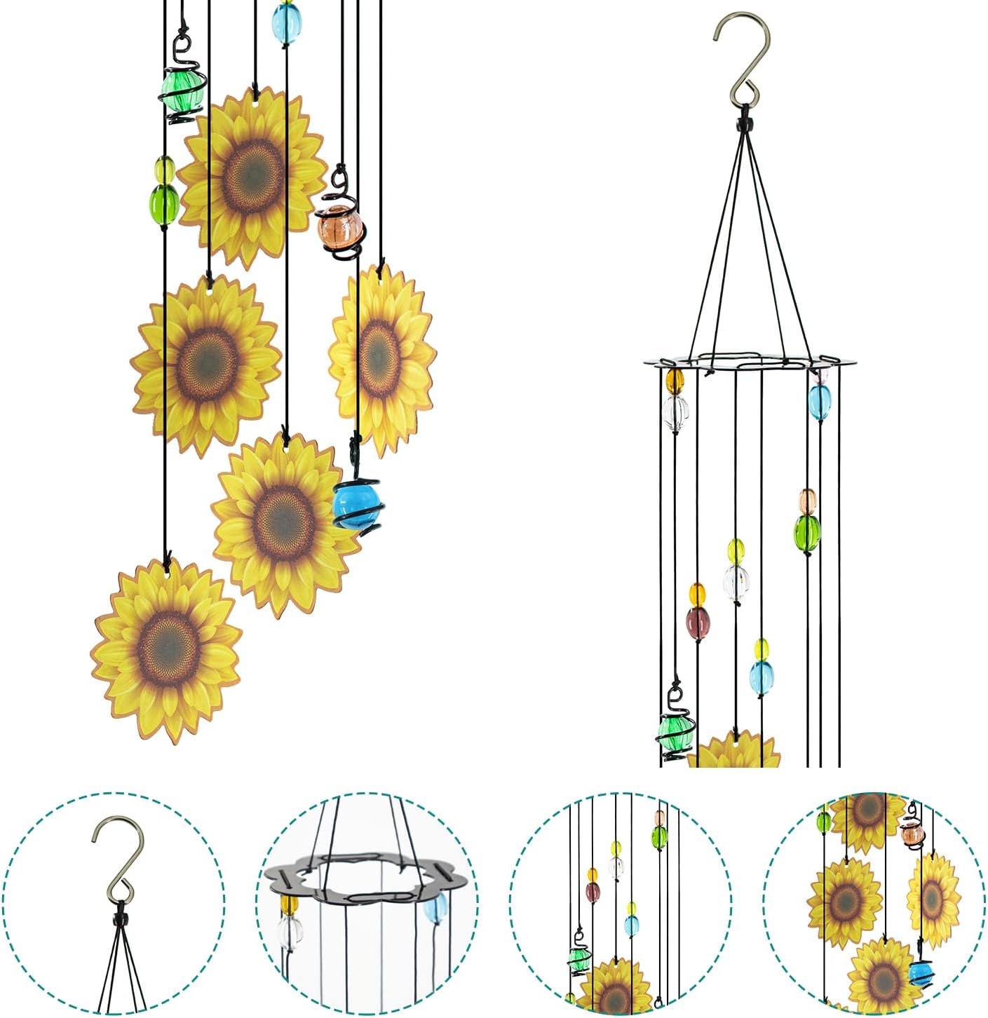 Campanillas de girasol para exteriores decoración jardín