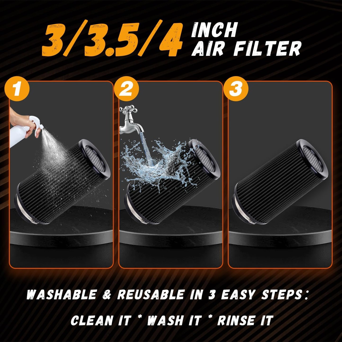 Filtro aire frío 4pulg lavable 3-4pulg altura universal