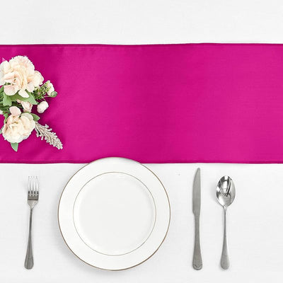 4 Caminos Mesa Satén Rosa 12x108pulg Fucsia Brillante Boda