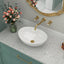 Fregadero ovalado baño 16x13" porcelana blanca caravana