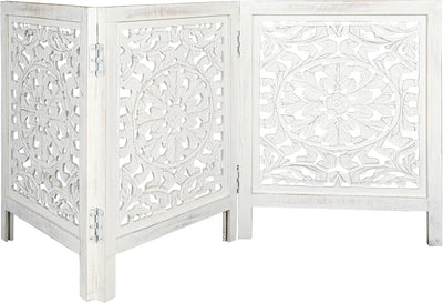 Puerta plegable madera perros 3 paneles blanco 24pulg