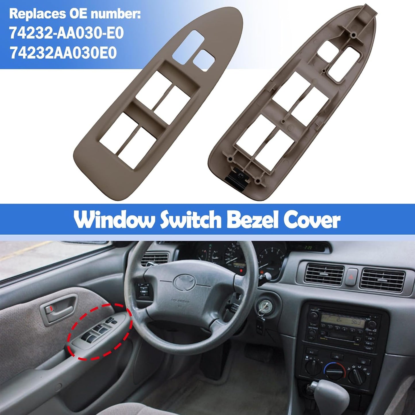 Panel bisel interruptor ventana Toyota Camry 97-01