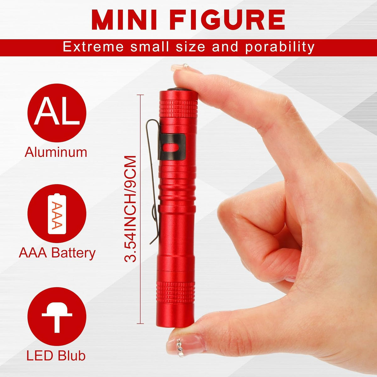 20 Pzas Linterna Bolígrafo Regalo Navidad Hombres Rojo