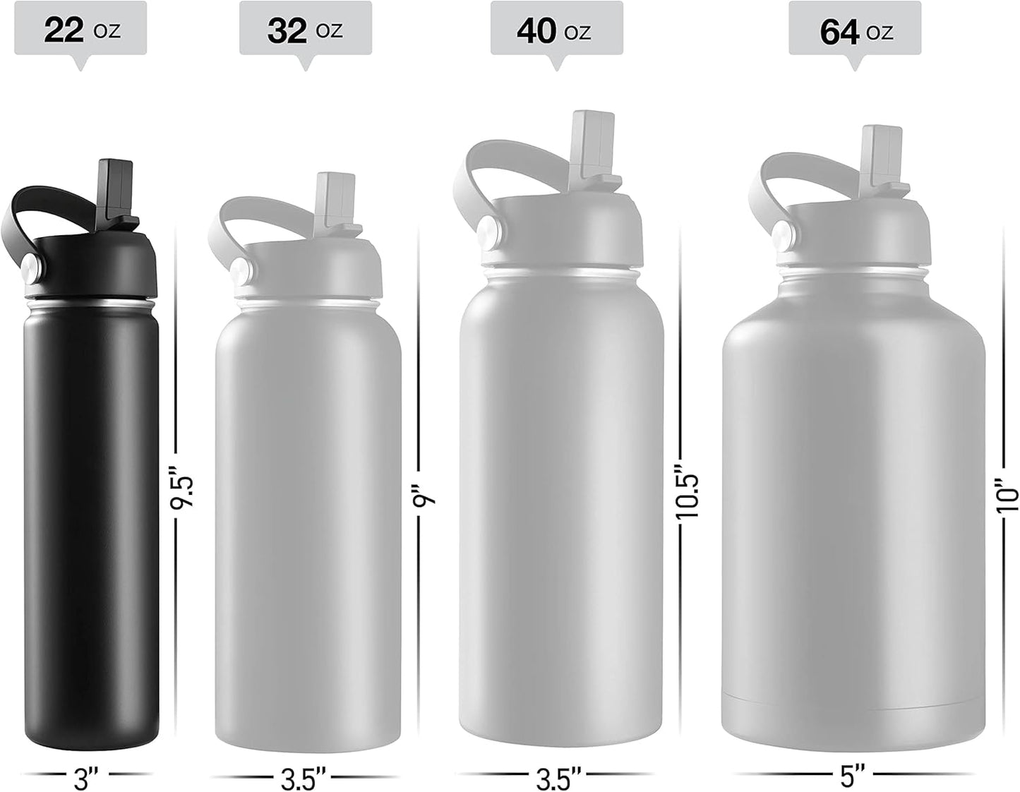 Botella agua acero inox doble pared taza viaje bebidas