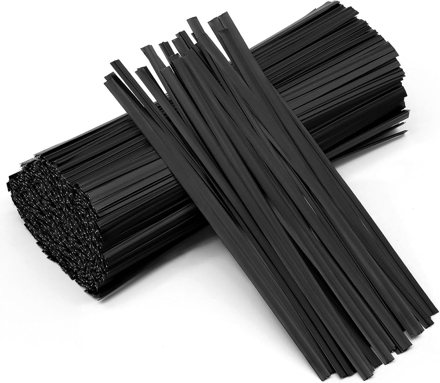 400 lazos giratorios para bolsas 5" plástico negro