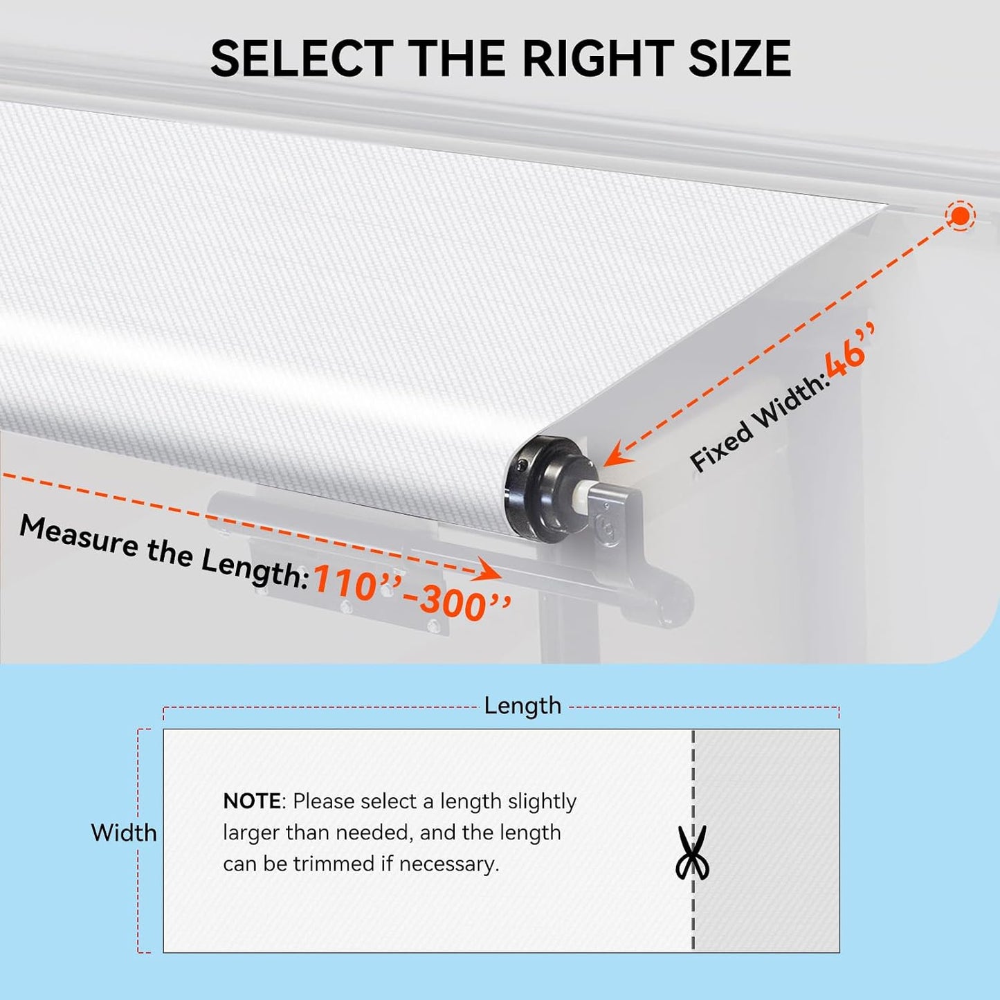 Tela toldo deslizante universal para RV 200'' blanco