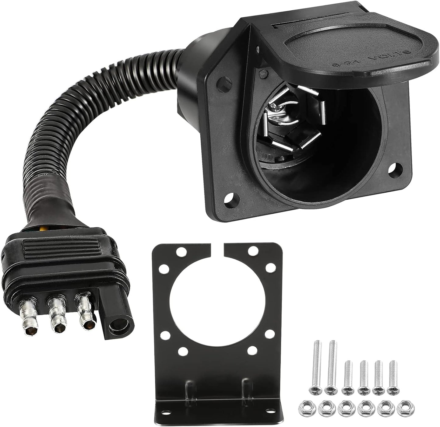 Adaptador remolque 4 vías a 7 vías con soporte