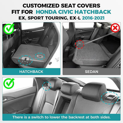 Fundas asiento Honda Civic 2016-21 piel sintética negra