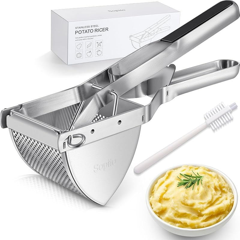 Triturador papas acero inox uso comercial y doméstico negro