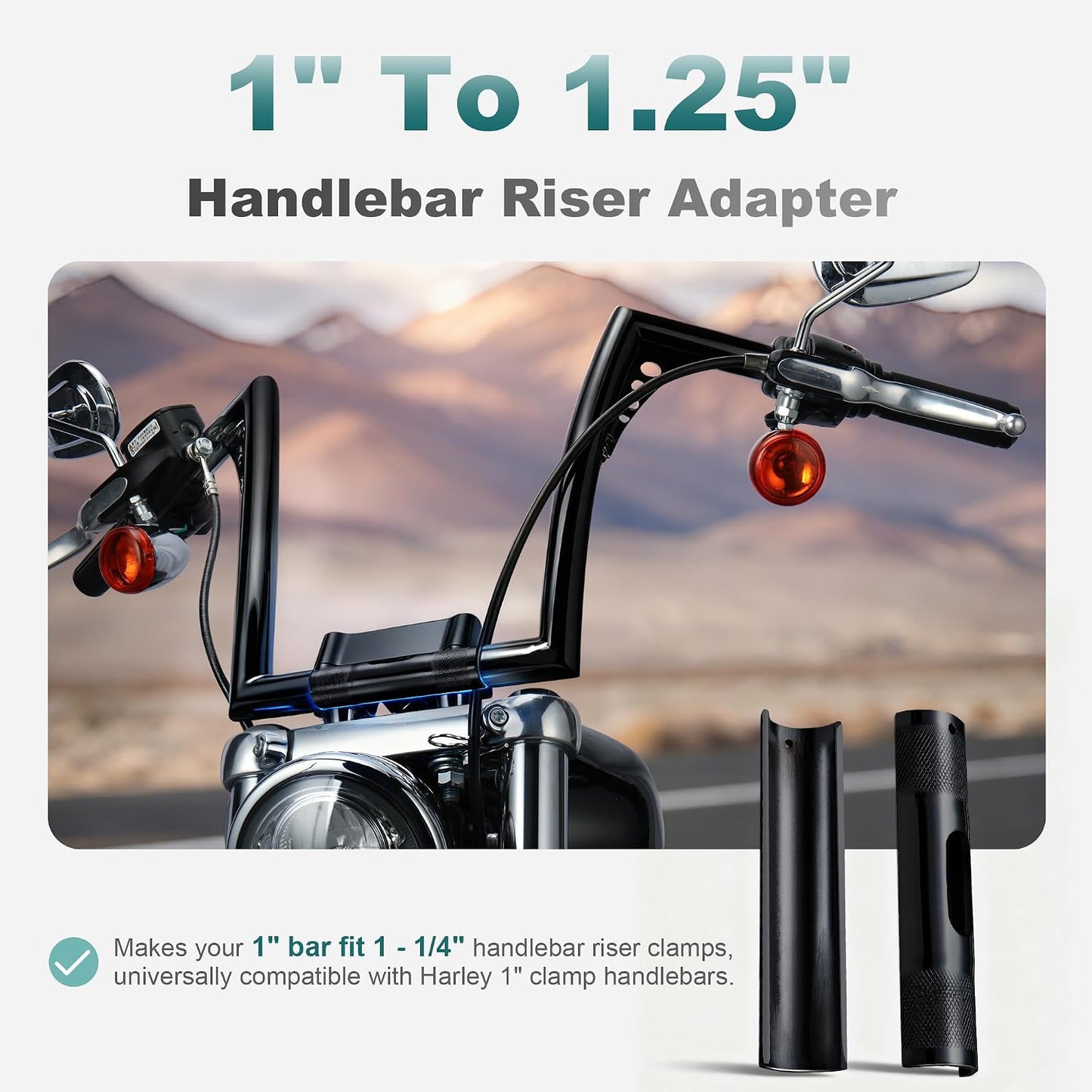 Adaptador para manillar Harley 1-1.25pulg Sportster Dyna