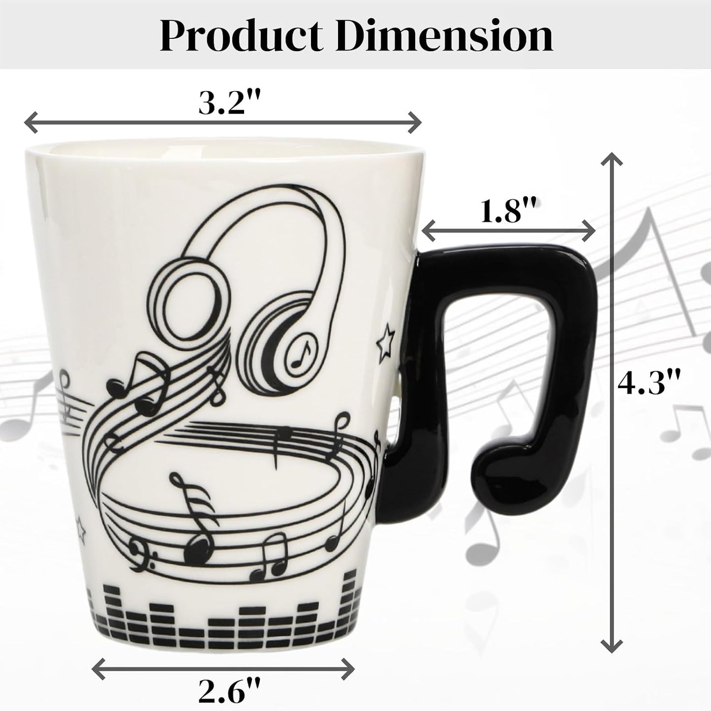 2 Tazas Musicales Cerámica 13oz para Amantes de la Música