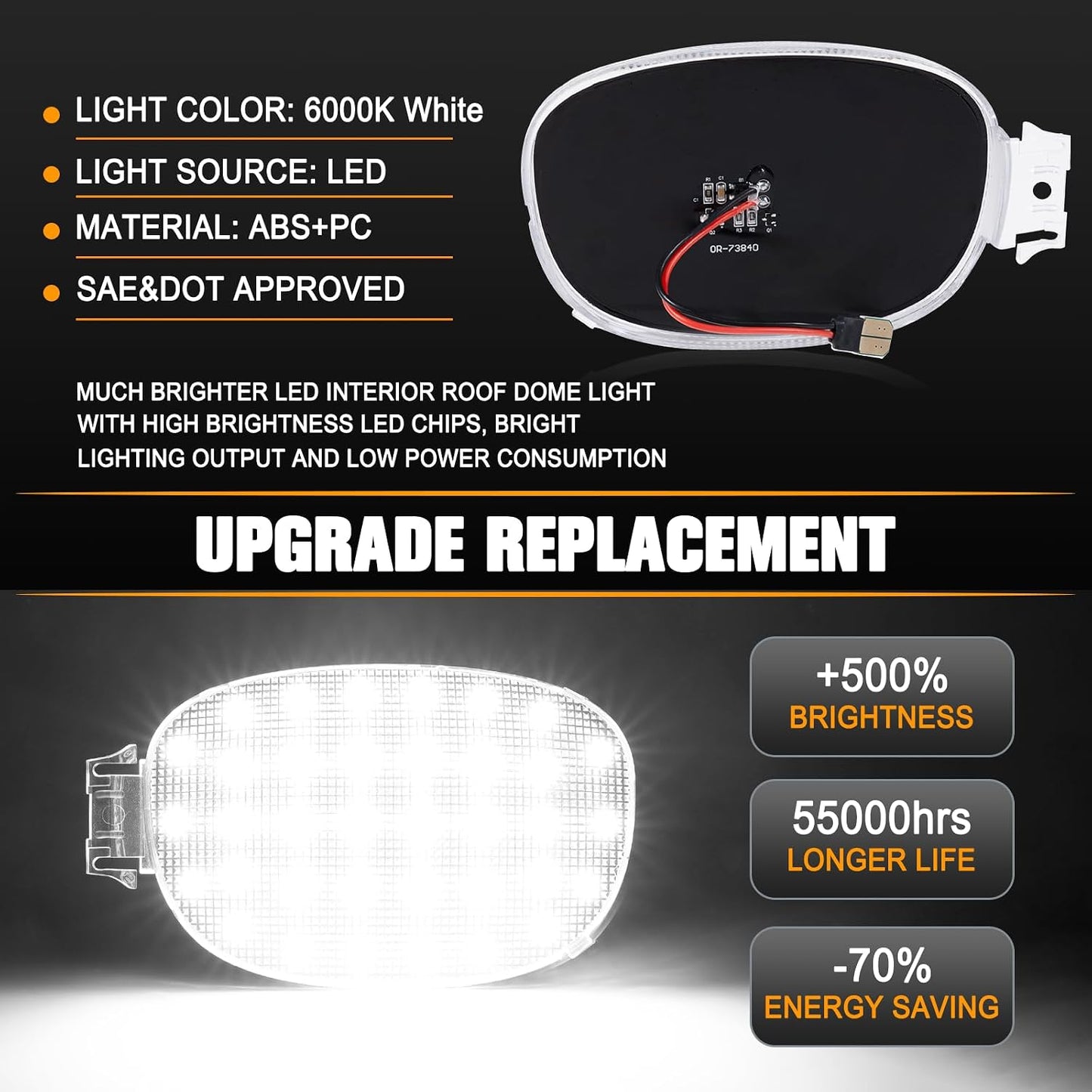 Lente cubierta luz mapa consola aérea LED blanca Dodge Ram