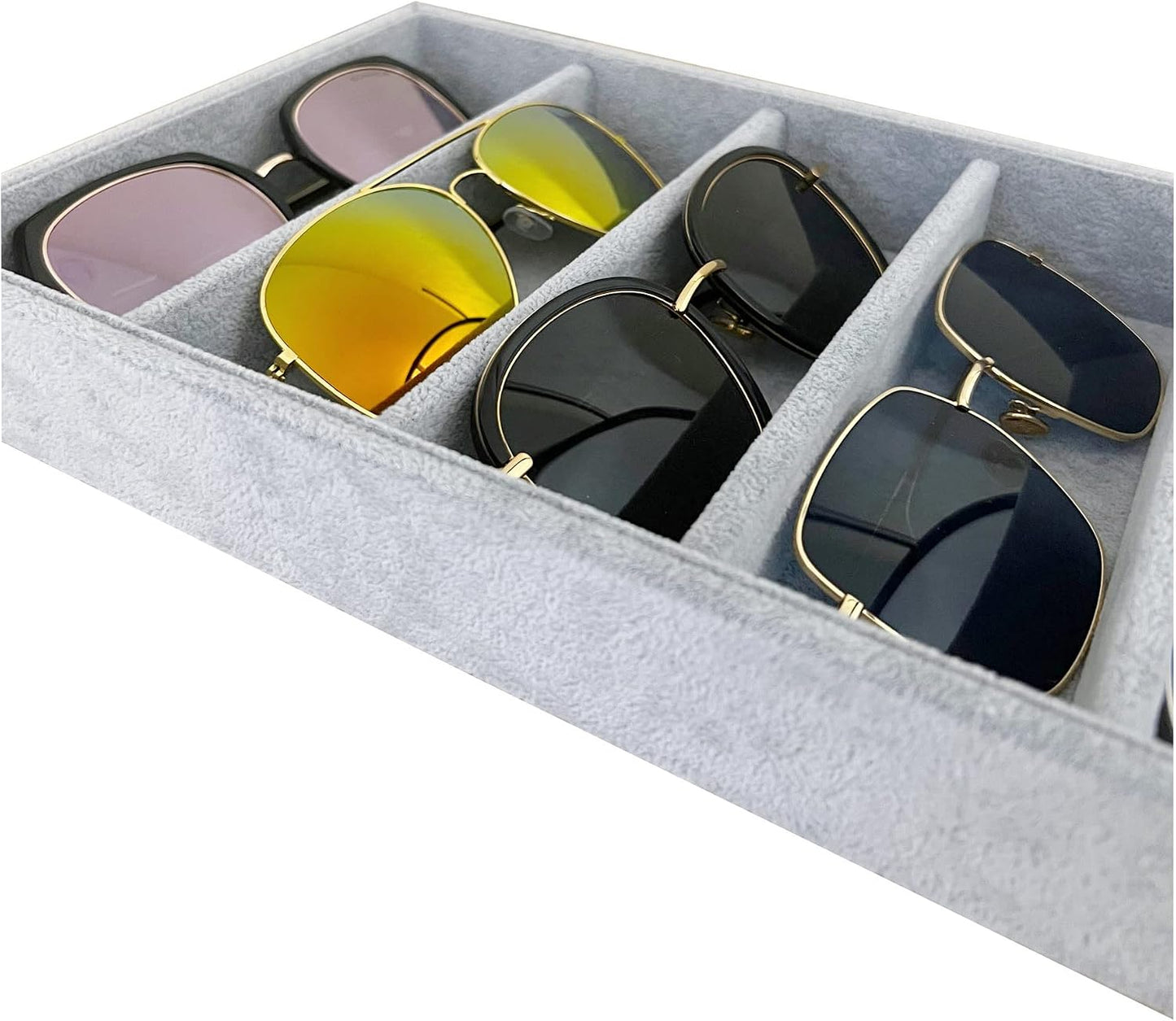 Organiz. joyas con divisores cajones gris