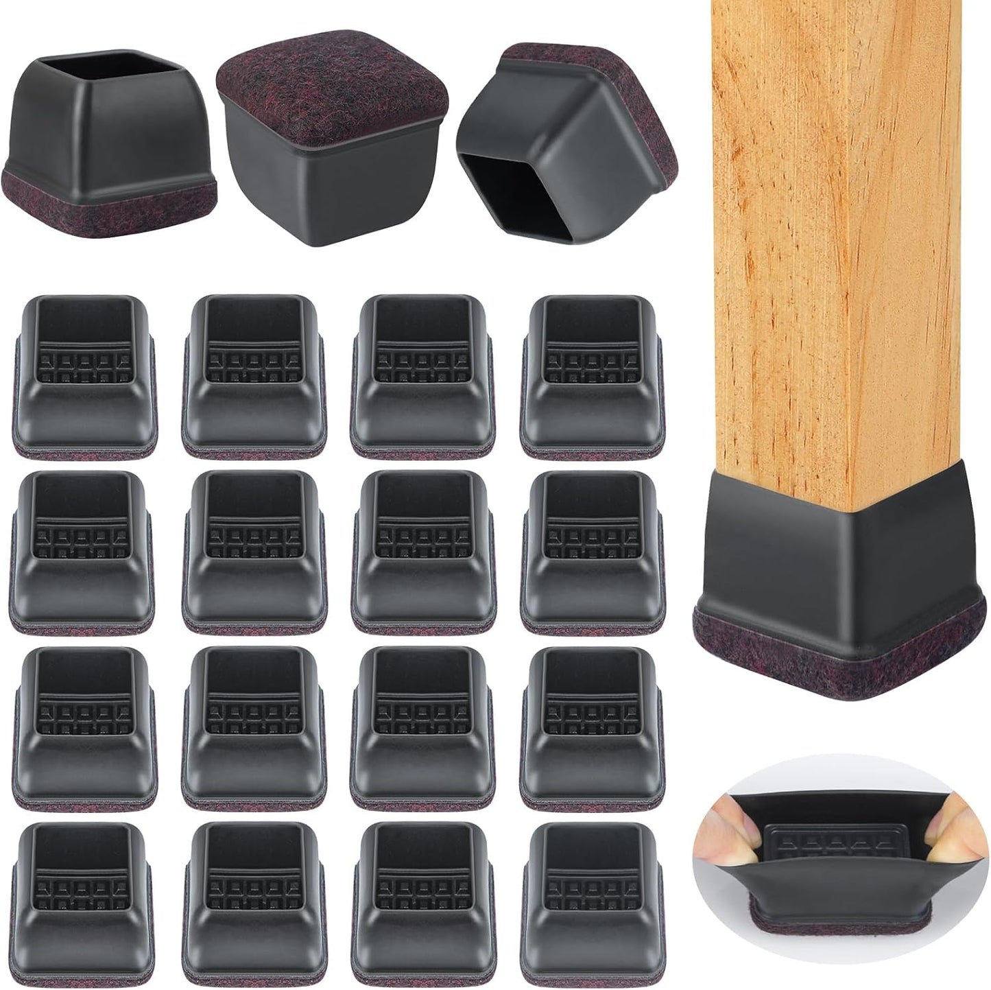 16 Protectores silicona para patas silla suelo madera