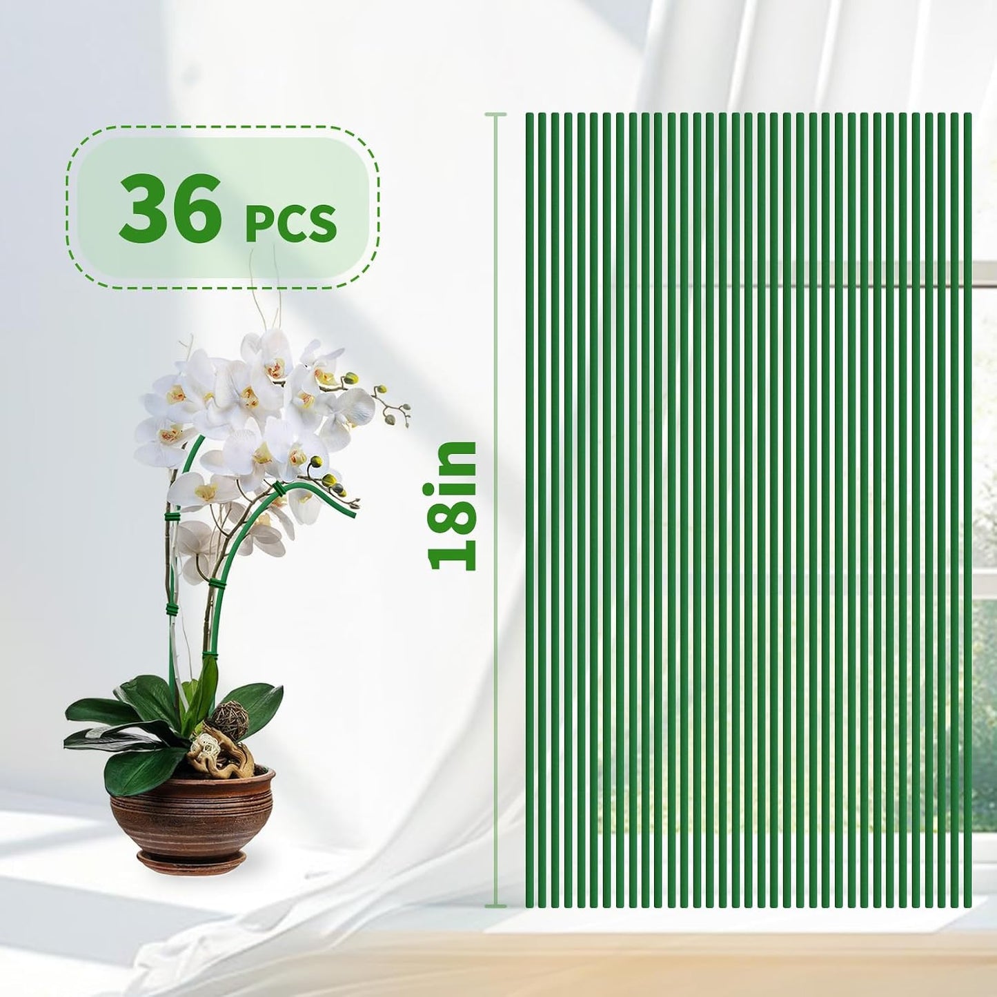 36 Pzas Estacas Jardín 18pulg con Laços para Plantas