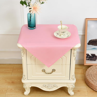 Mantel cuadrado rosa de 24 x 24 pulgadas de poliéster resistente