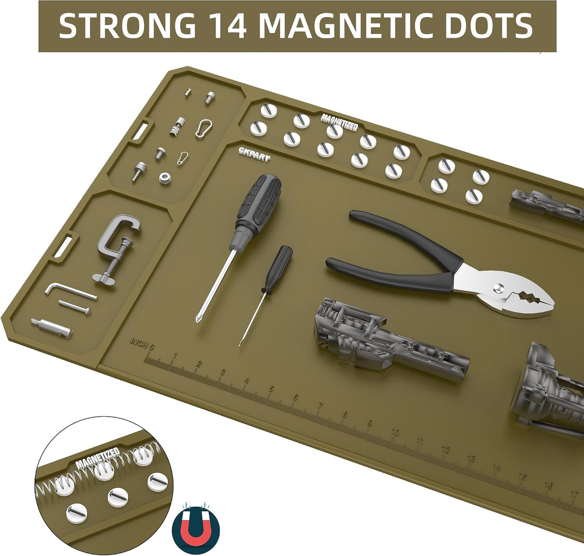 Alfombrilla magnética reparación armas 48x16pulg antiderrap