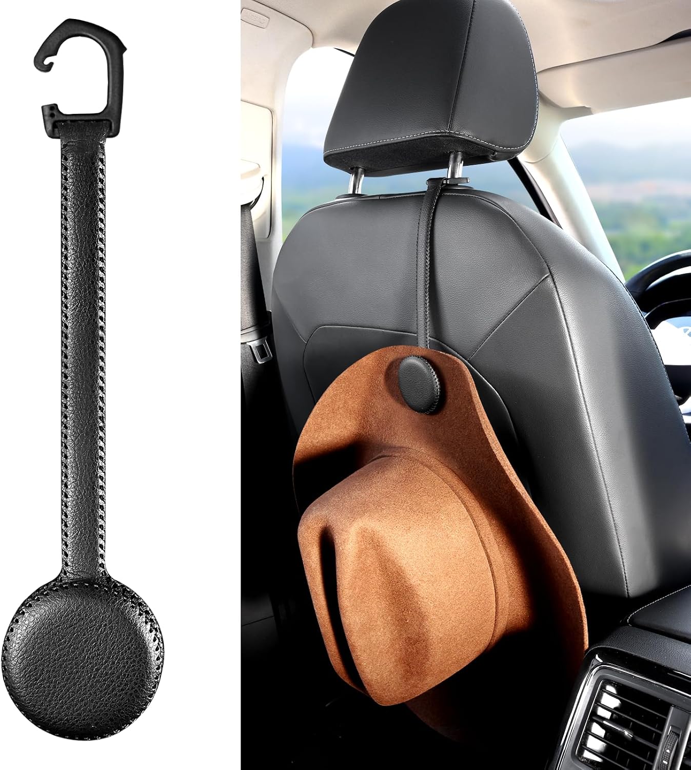Soporte sombrero vaquero clip magnético cuero