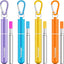 Set 4 Popotes Acero Inox Reutilizables con Estuche