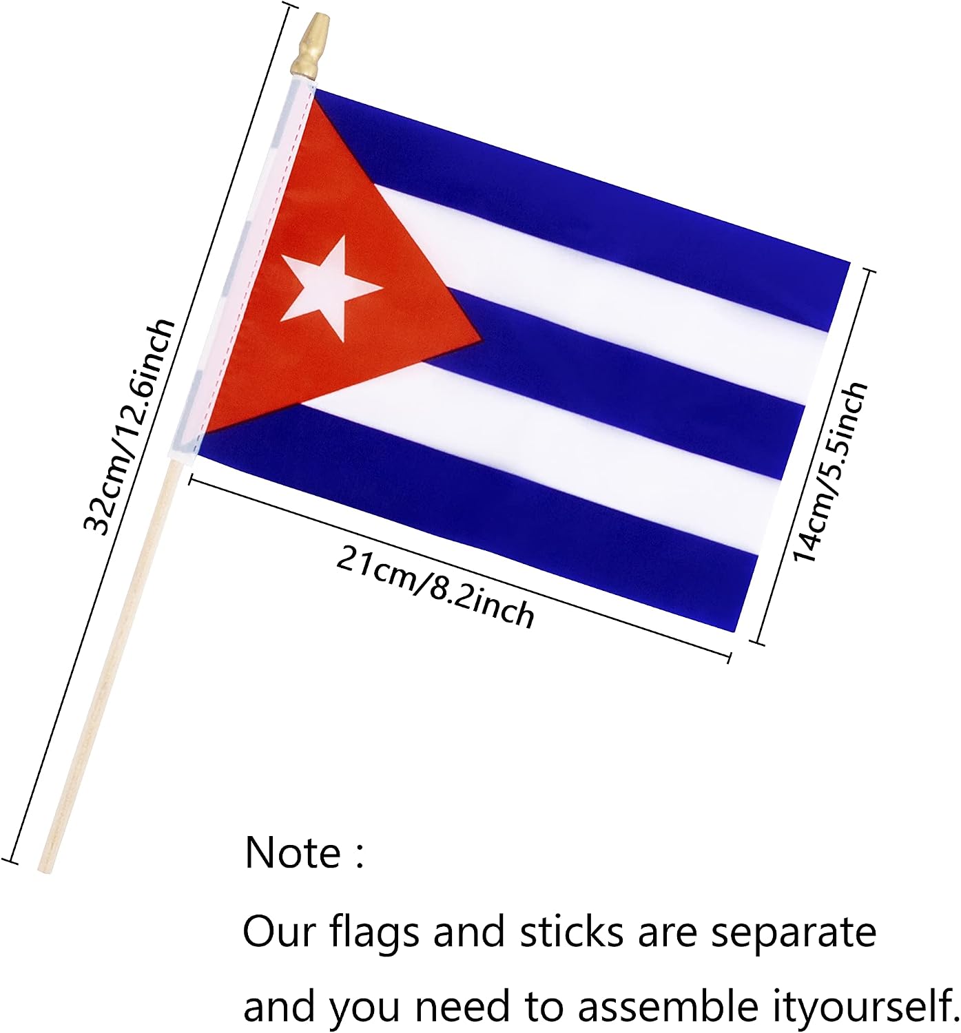 Banderas cubanas 5x8" pack 12