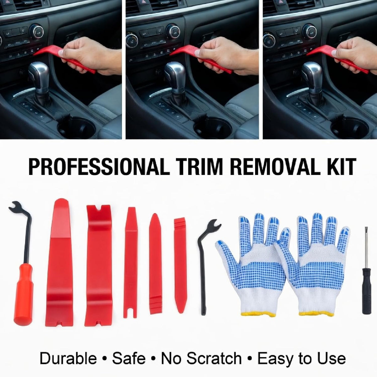 Kit herramientas elimina moldura y arañazos auto rojo