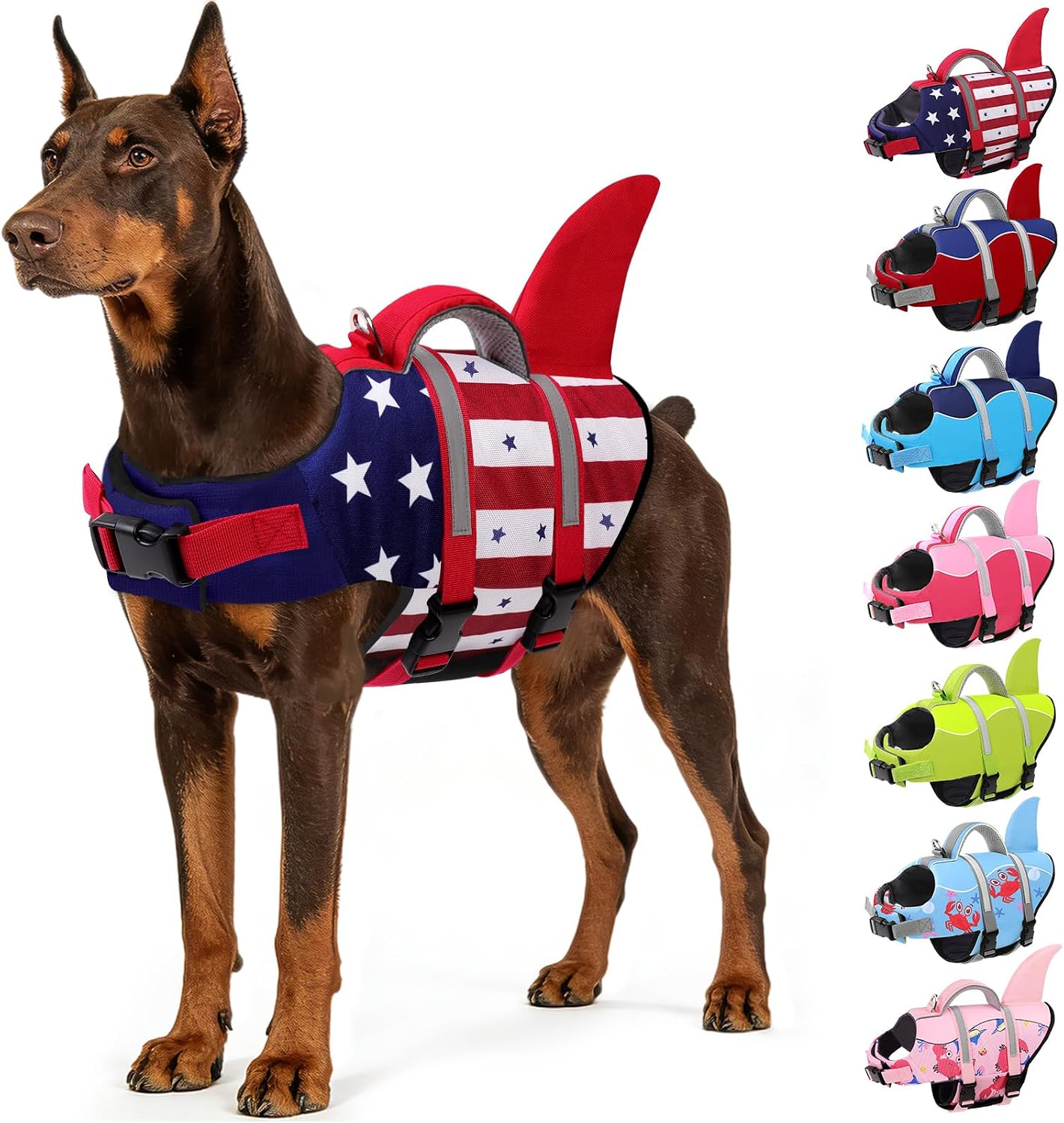 Chaleco salvavidas perros asa rescate rayas reflectantes xs azul