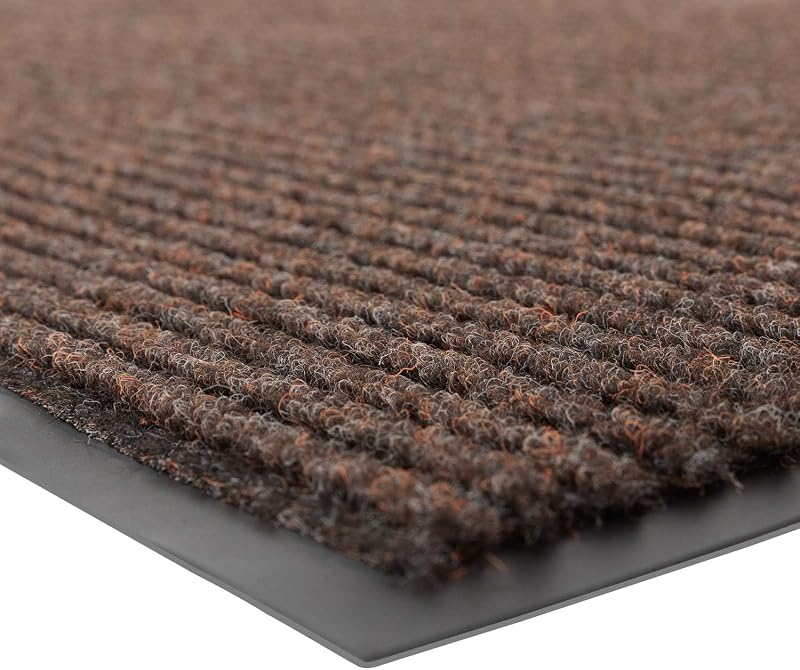 Alfombra entrada cepillo 3x5ft resistente marrón