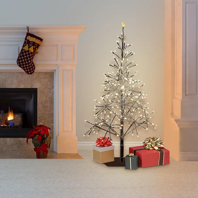 Árbol Navidad artificial 53" 380 luces LED blancas cálidas