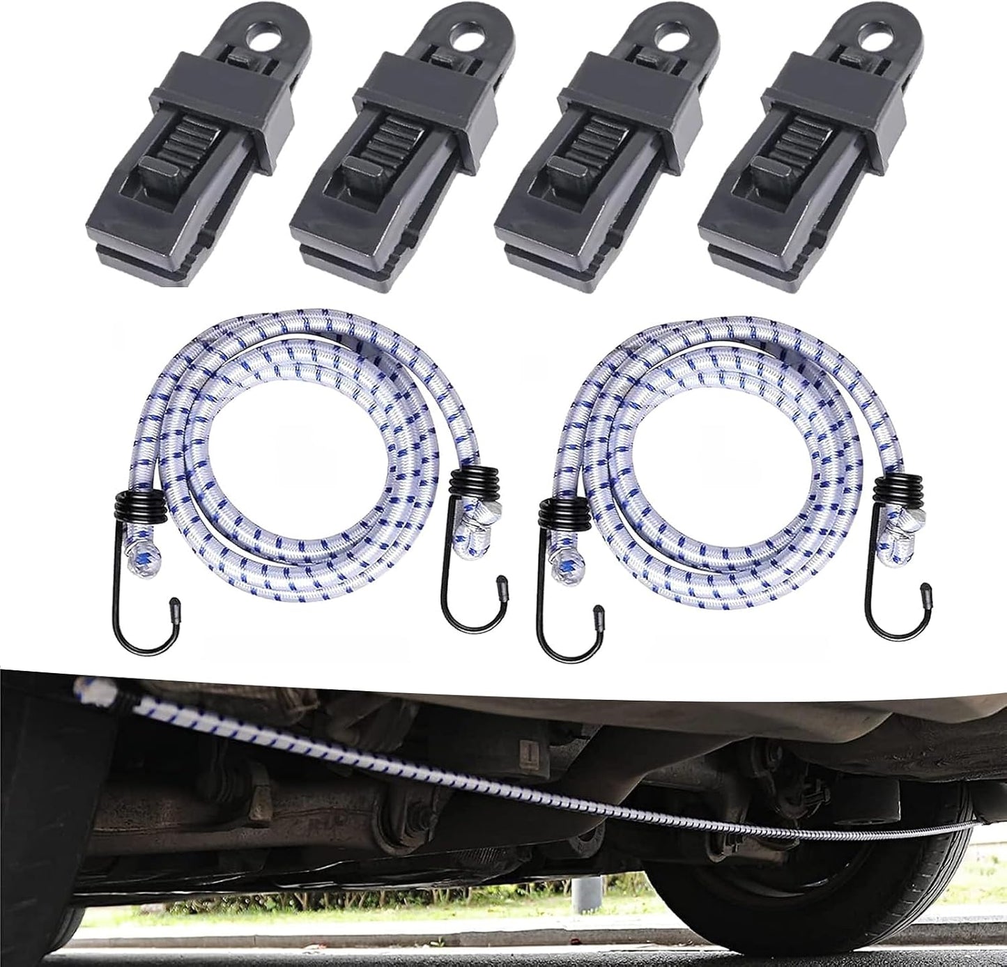 6 Pzas Cubiertas Viento Auto Elásticas con Clip