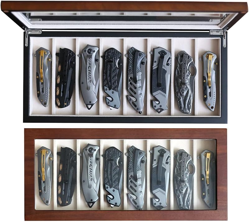 Estuche cuchillos bolsillo 8 pzas acabado nogal