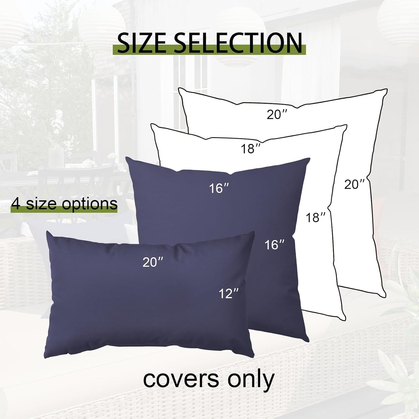 2 Fundas Almohada Decorativas Impermeables 18x18" Azul