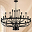 Candelabro negro 24 luces moderno industrial 39pulg 3